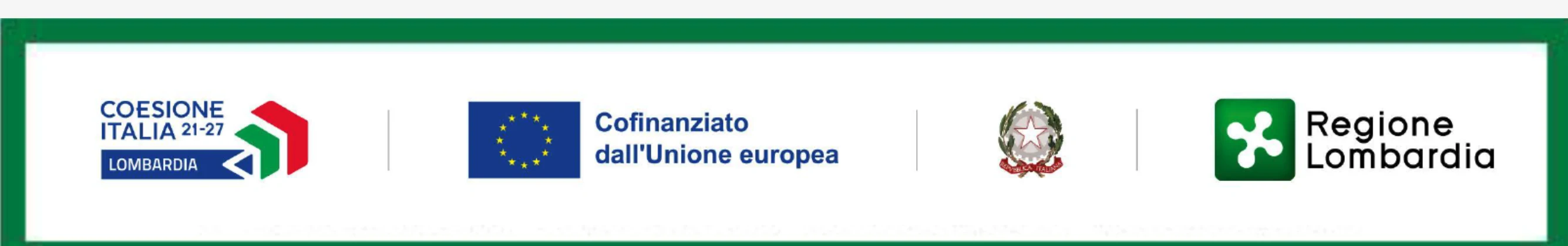 Loghi Coesione Italia, Unione europea, Repubblica Italiana e Regione Lombardia